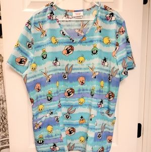 Looney Toons Scrub Top Size 2XL